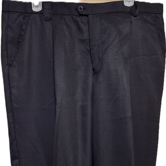 Michael Irvin #88- 44 x 34 Shinny Black 100% Polyester Pleated Men's Dress Pants - Picture 4 of 11